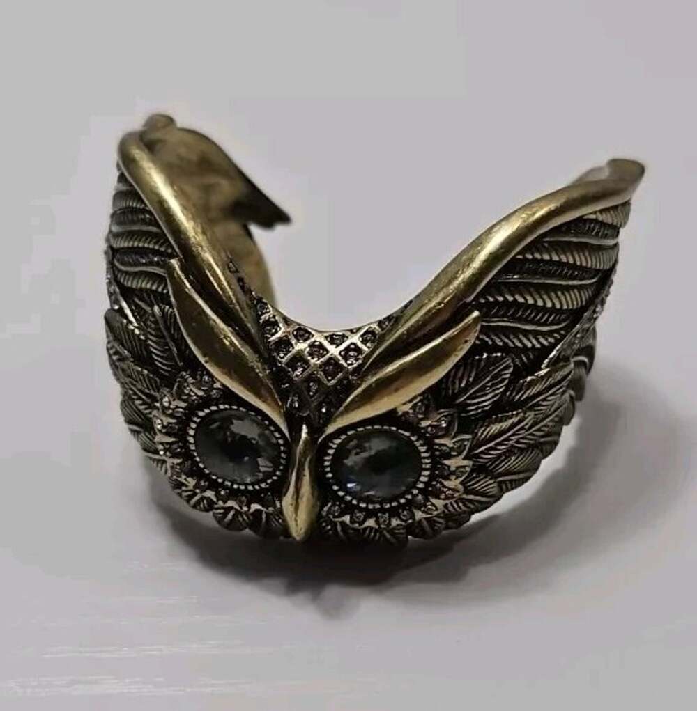 Fossil Jewelry Ornate Bracelet Gold Jeweled Owl W20